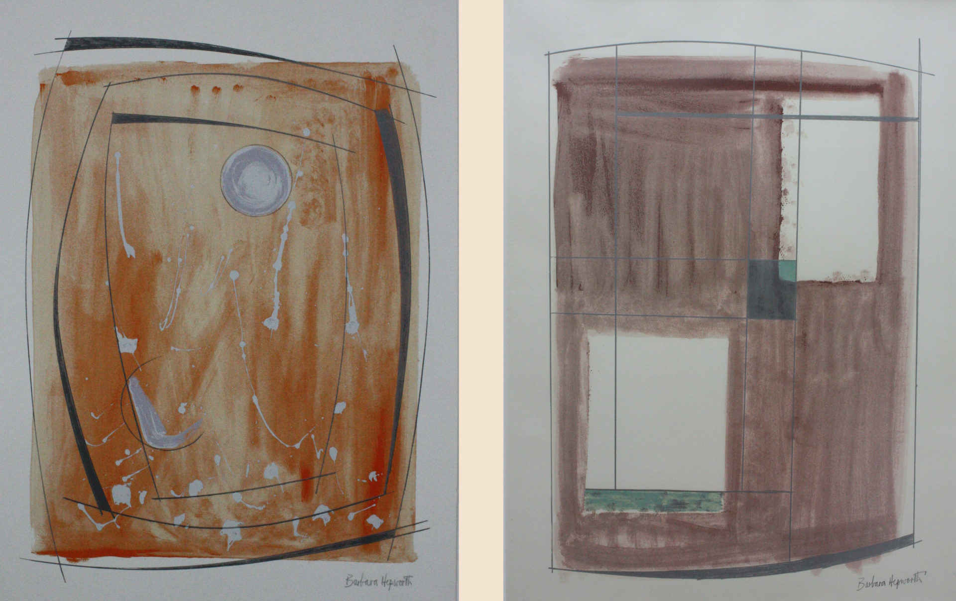 Rangatira I and II, 1970, screen prints, S.2002.529, S.2001.279 Barbara Hepworth © Bowness’
