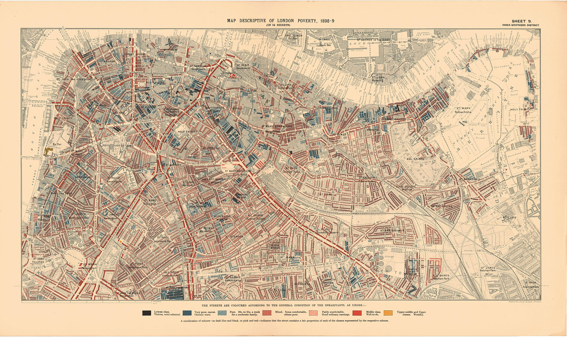Charles Booth map of South London