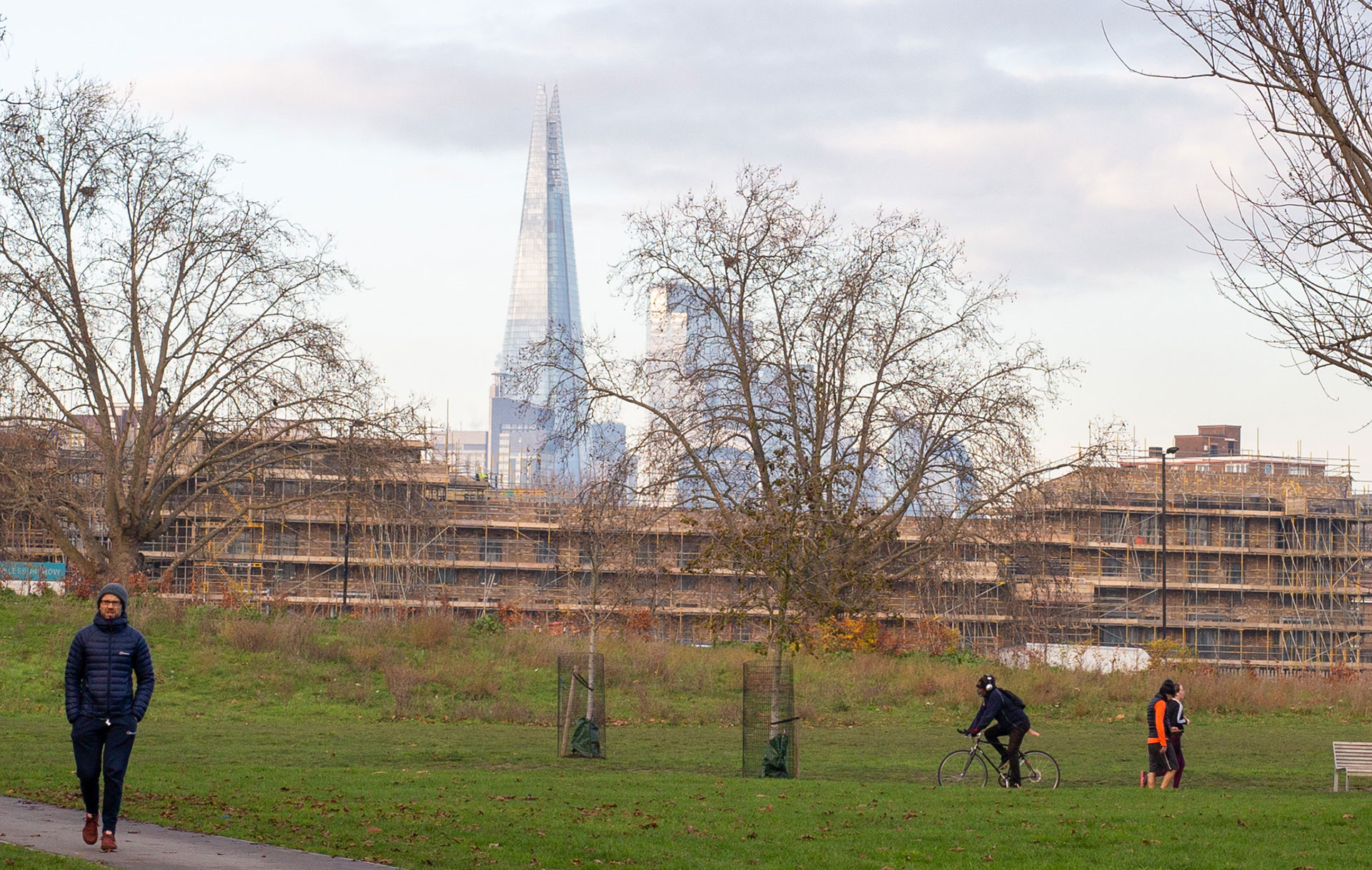 Park in south London with the Shard in the background