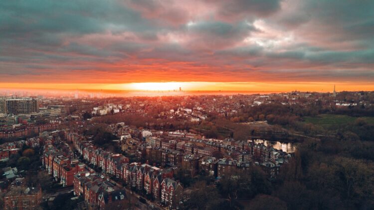 Sunset over London, photograph by Sam Quek